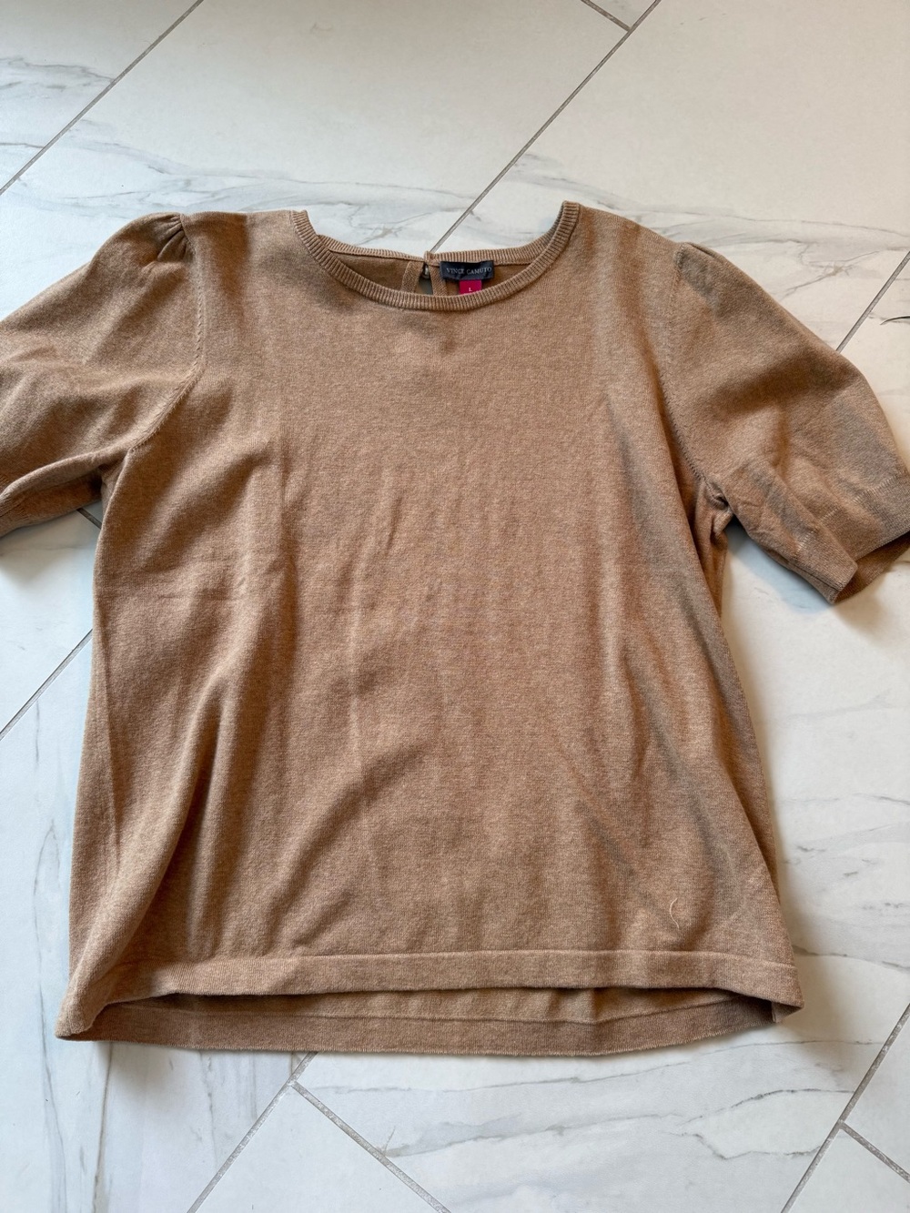 Vince Camuto Tan Short Sleeve Knit Top